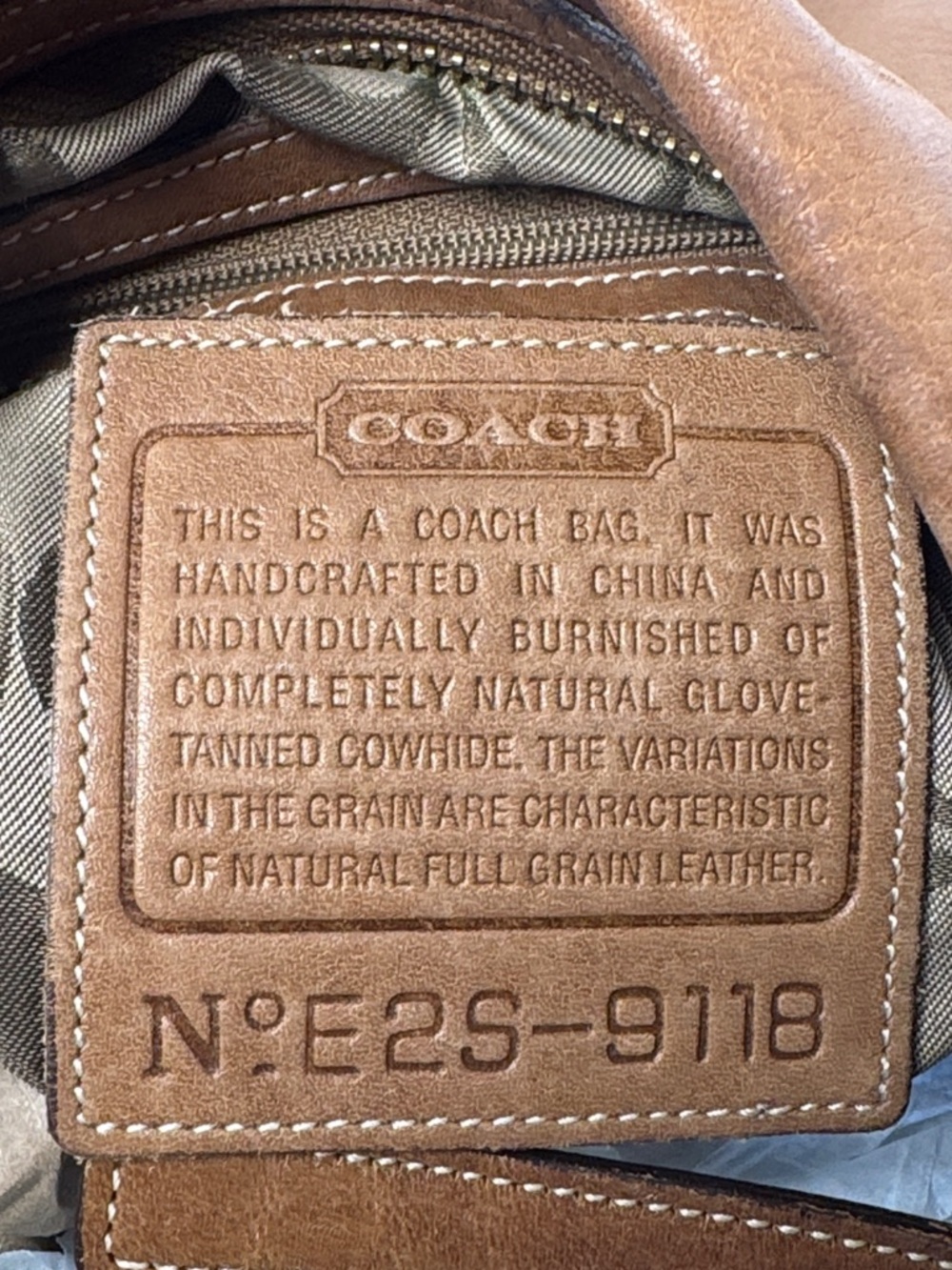 COACH Vintage Y2K 2002 Duffle Sac Bucket Bag Tan Leather Adjustable Shoulder Bag - Picture 3 of 16